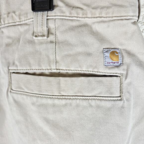 Carhartt Canvas Work Pants Men's 40x34 Relaxed Fit Beige Workwear - Picture 8 of 10